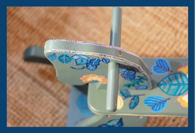 Tête du cheval à bascule vu du haut